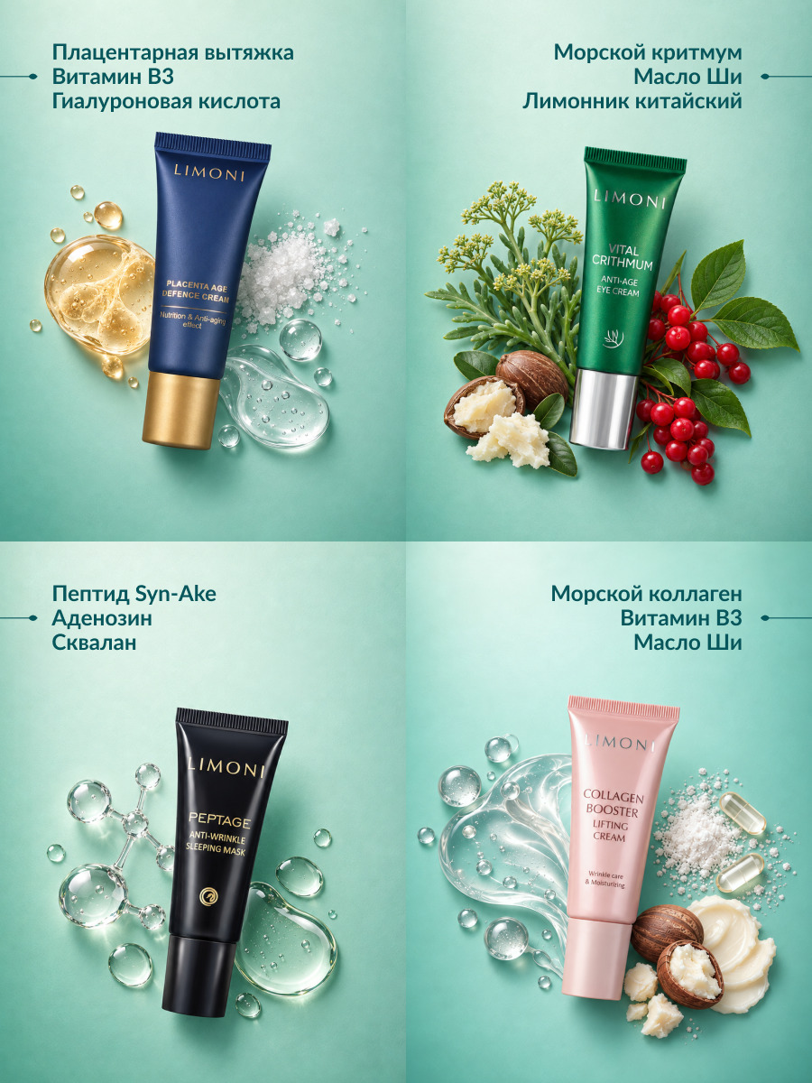 LIMONI Набор миниатюр антивозрастного ухода Anti-Age Mini Set