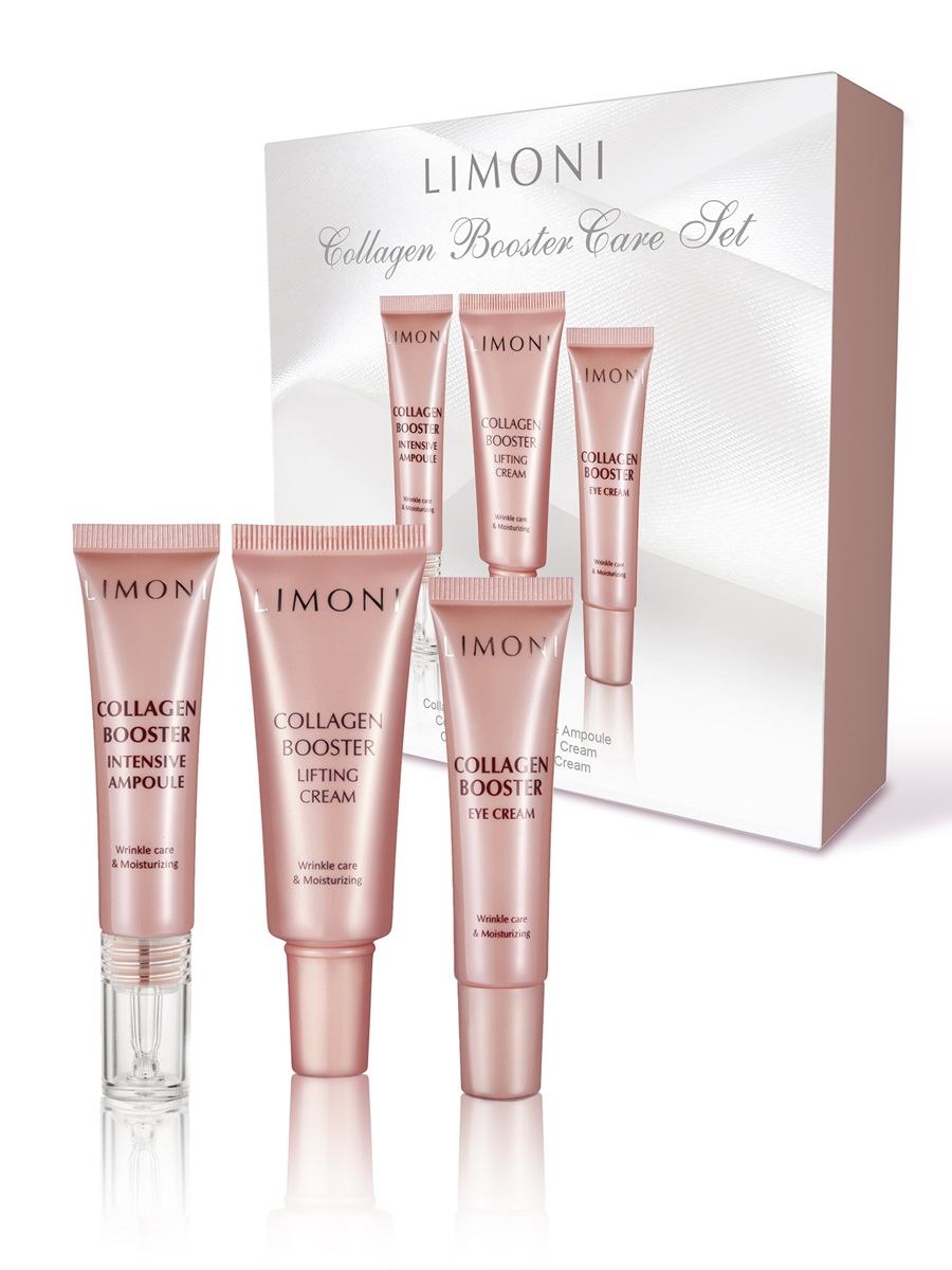 LIMONI Collagen Booster Care Set (Набор Cream 25ml+Eye Cream 15ml+Ampoule 15 ml)