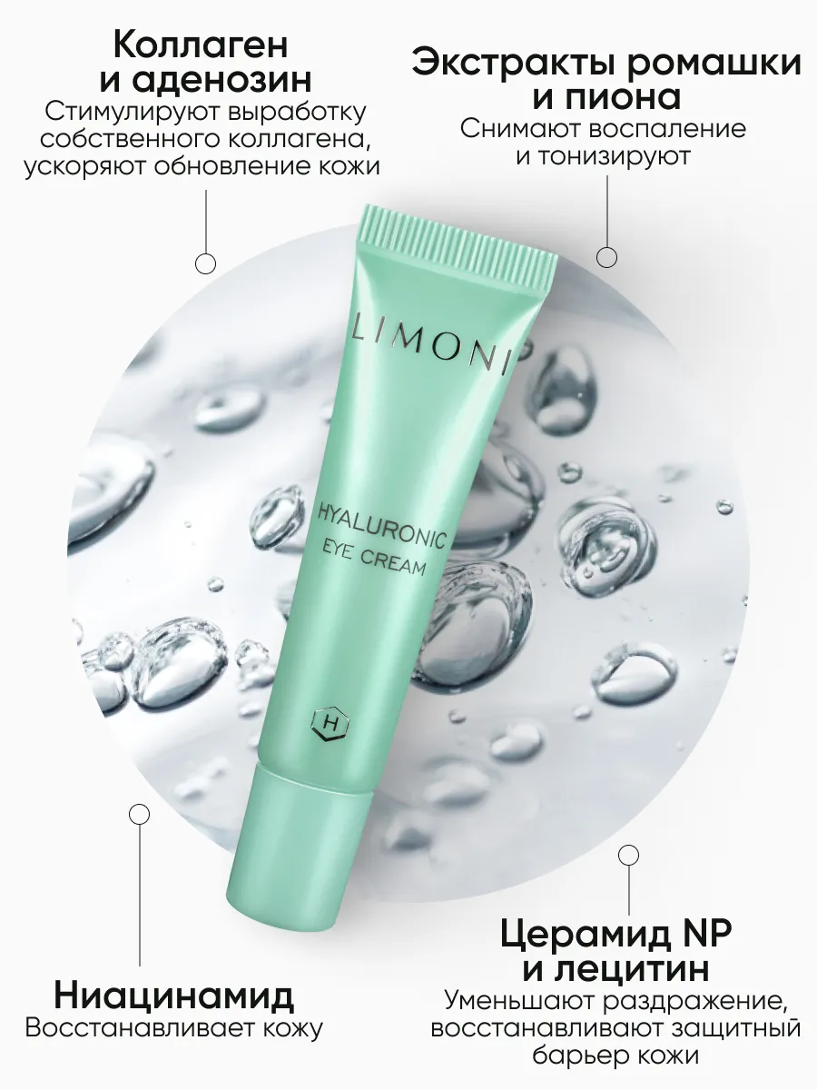 LIMONI Hyaluronic eye care set (Набор Hyaluronic Eye Patch 30pcs + Hyaluronic Eye Cream 15ml)***