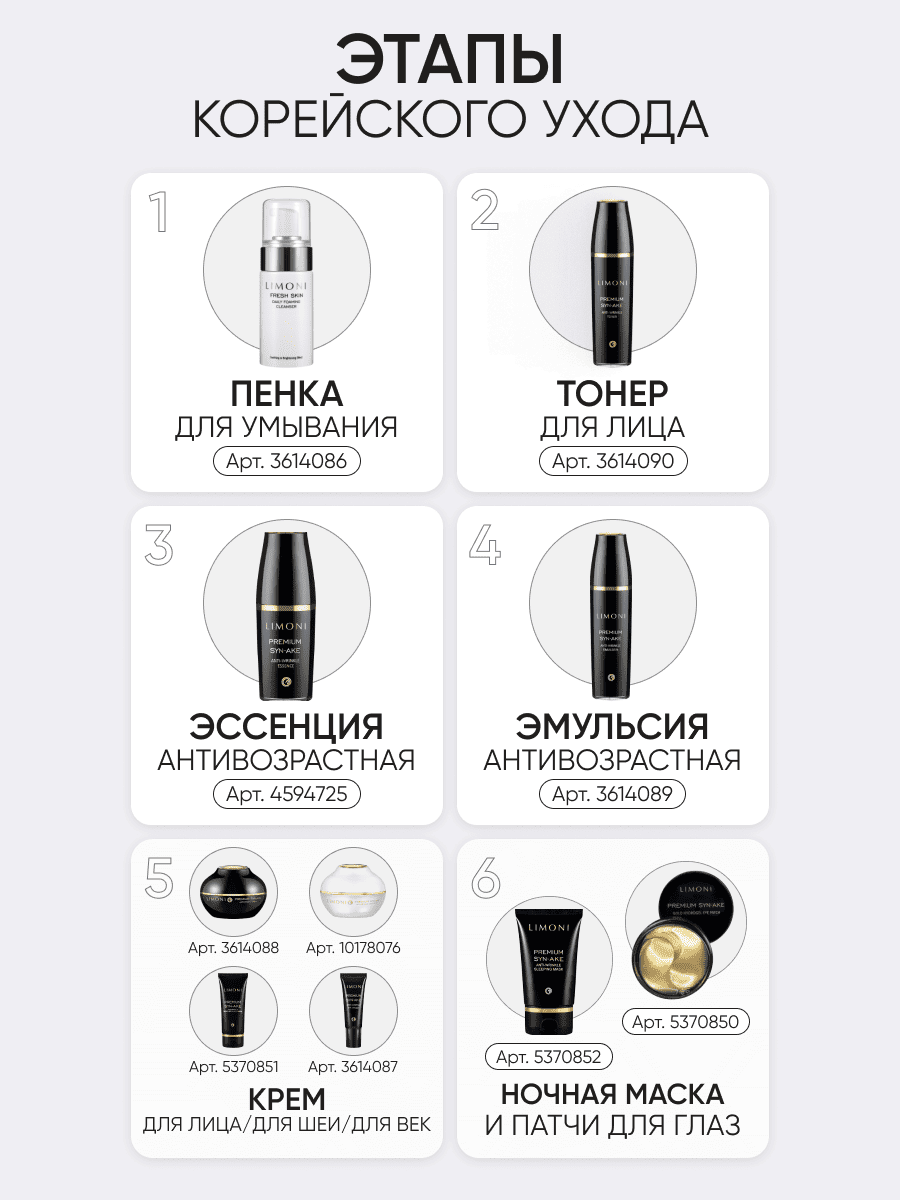 LIMONI Антивозрастная эссенция для лица со змеиным ядом Peptage Anti-Wrinkle Essenсe 50ml