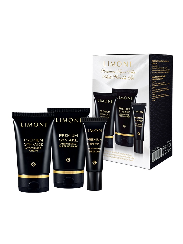 LIMONI Premium Syn-Ake Anti-Wrinkle Care Set (Набор Cream 50ml+Eye Cream 25ml+Sleeping Mask 50 ml)