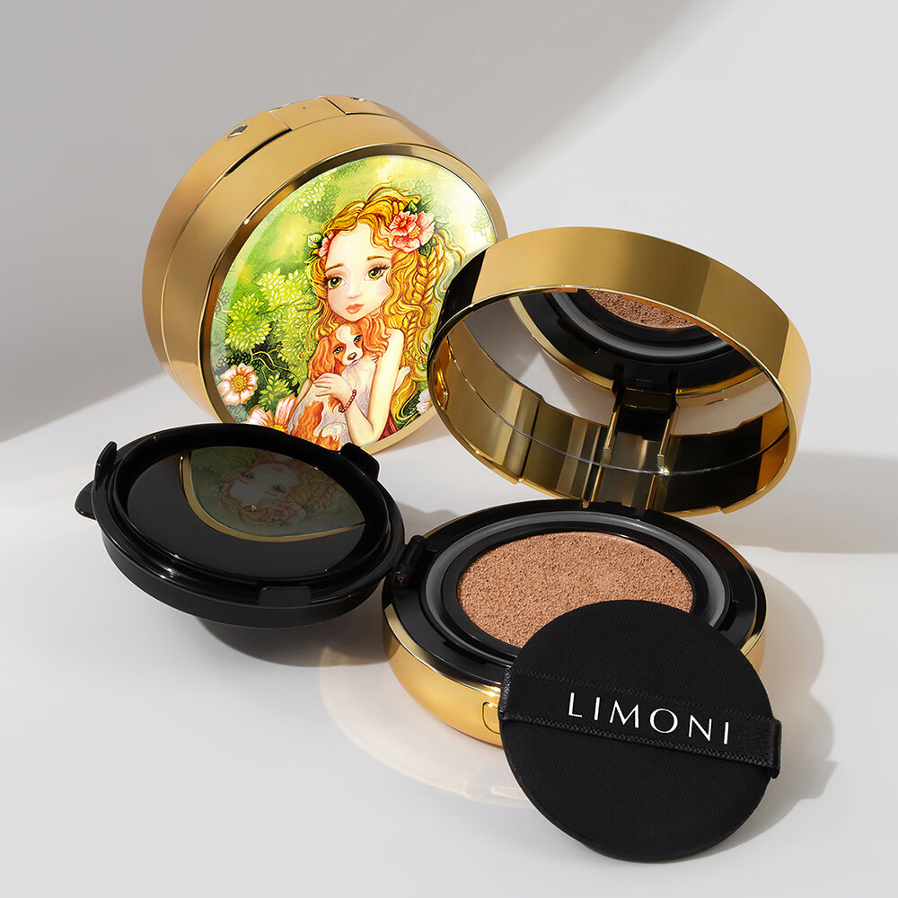 LIMONI Тон. флюид кушон All Stay Cover Cushion SPF 35 / PA++ Puppy Princess 02 Medium***