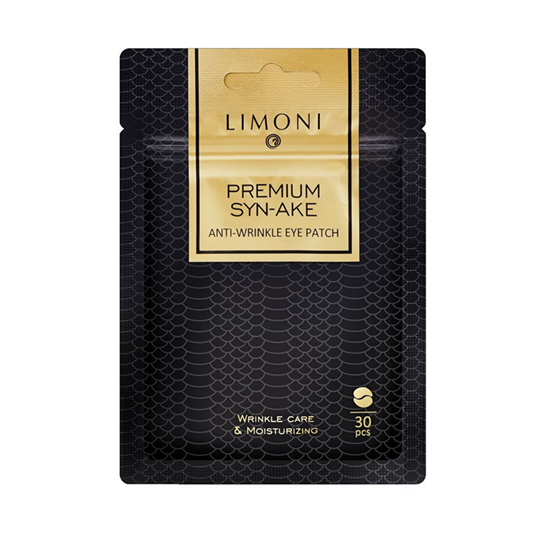 LIMONI Патчи для век антив. с пепт.змеин. яда и кол.Premium Syn-Ake  Anti-Wrinkle Eye Patch 30pcs 