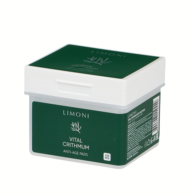 LIMONI Антивозрастные тонер-пэды для лица с критмумом Vital Crithmum Anti-age Pads 120 pcs